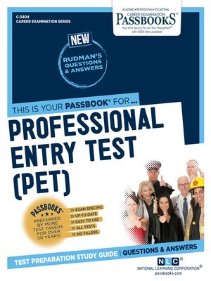 cover image of Professional Entry Test (PET)
